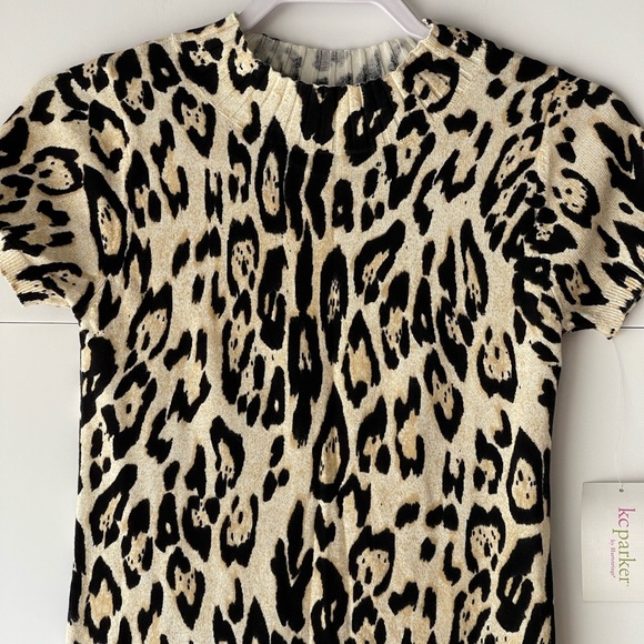 KC Parker Girls 10/12 Tunic Dress Sweater Animal Print Rhinestone Beaded Dress - Picture 8 of 13